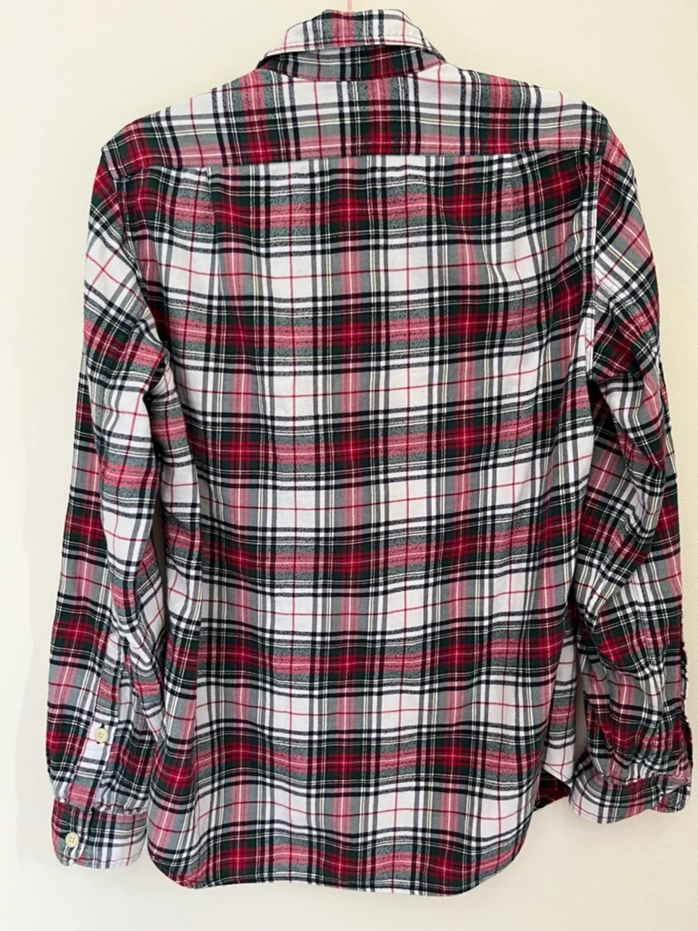 J.Crew Plaid Flannel Shirt Small | Red Black White Button Down Classic Preppy